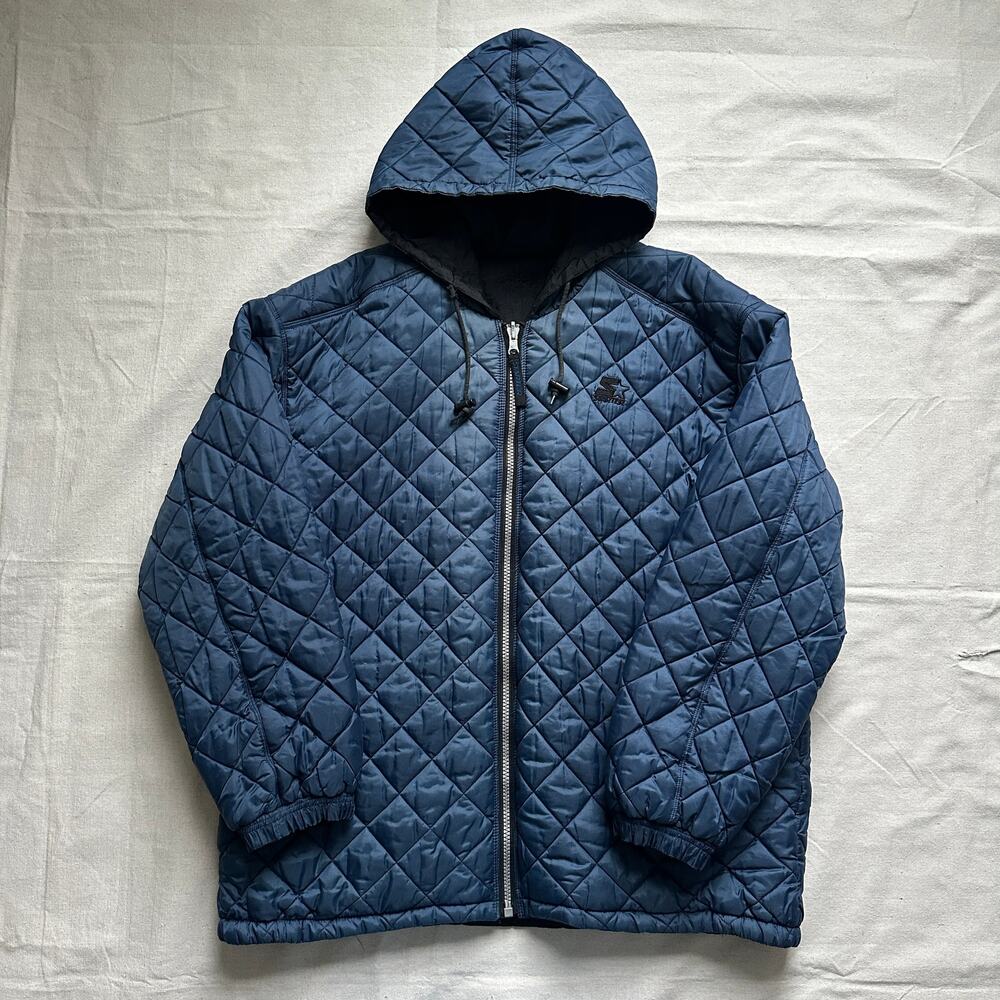Vintage 90s Starter Jacket Quilted Reversible Mens XL